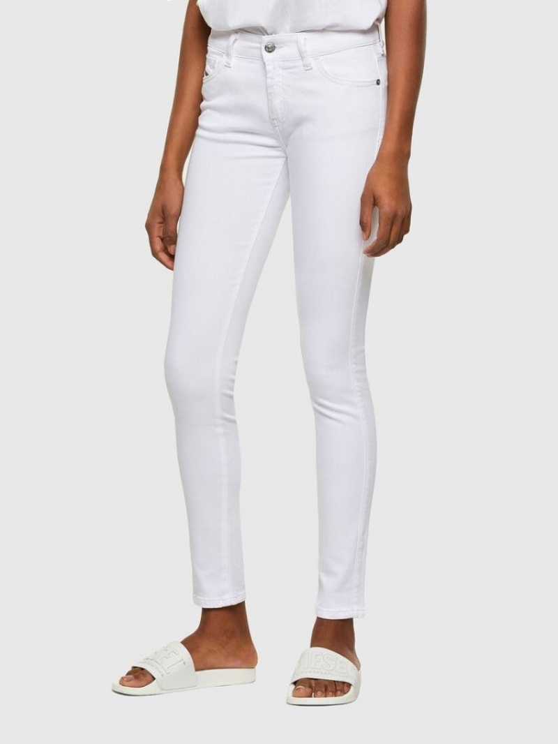 White Diesel Slandy Women\'s Skinny Jeans | 49236BZTP