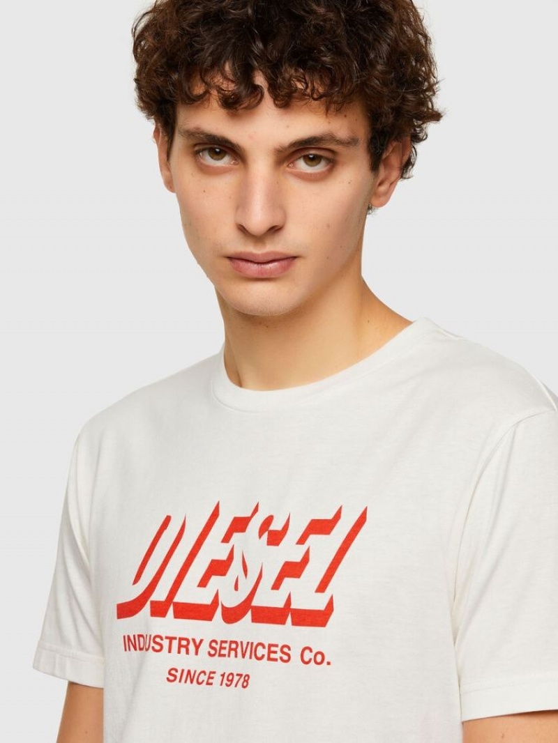 White Diesel T Diegos A5 Men's T Shirts | 10392ZPIM