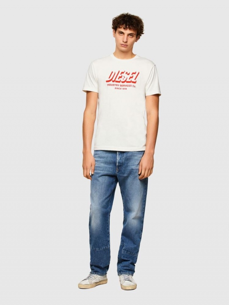 White Diesel T Diegos A5 Men's T Shirts | 10392ZPIM