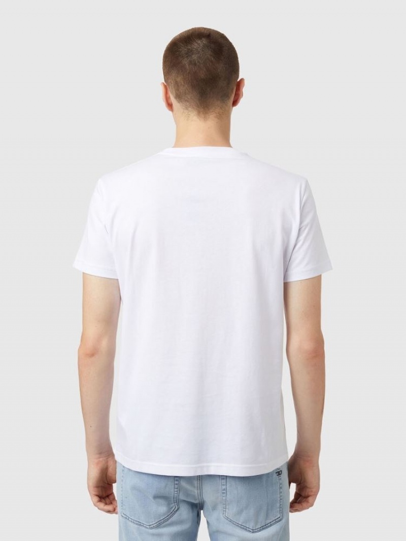 White Diesel T Diegos B5 Men's T Shirts | 79850FBCX