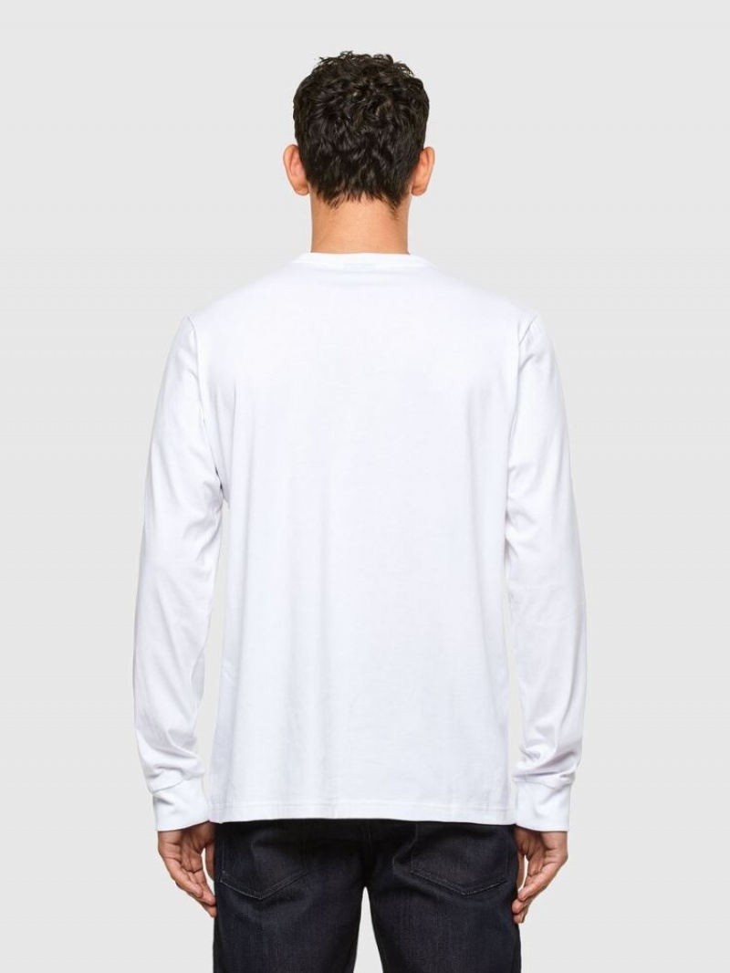 White Diesel T Just Ls A1 Men's T Shirts | 09614FULH