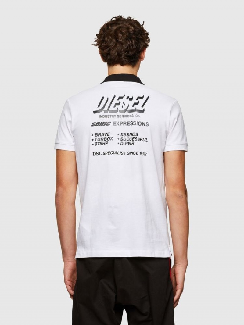 White Diesel T Randy New A1 Men's Polos | 67305ZXGJ