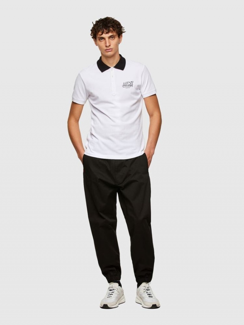 White Diesel T Randy New A1 Men's Polos | 67305ZXGJ