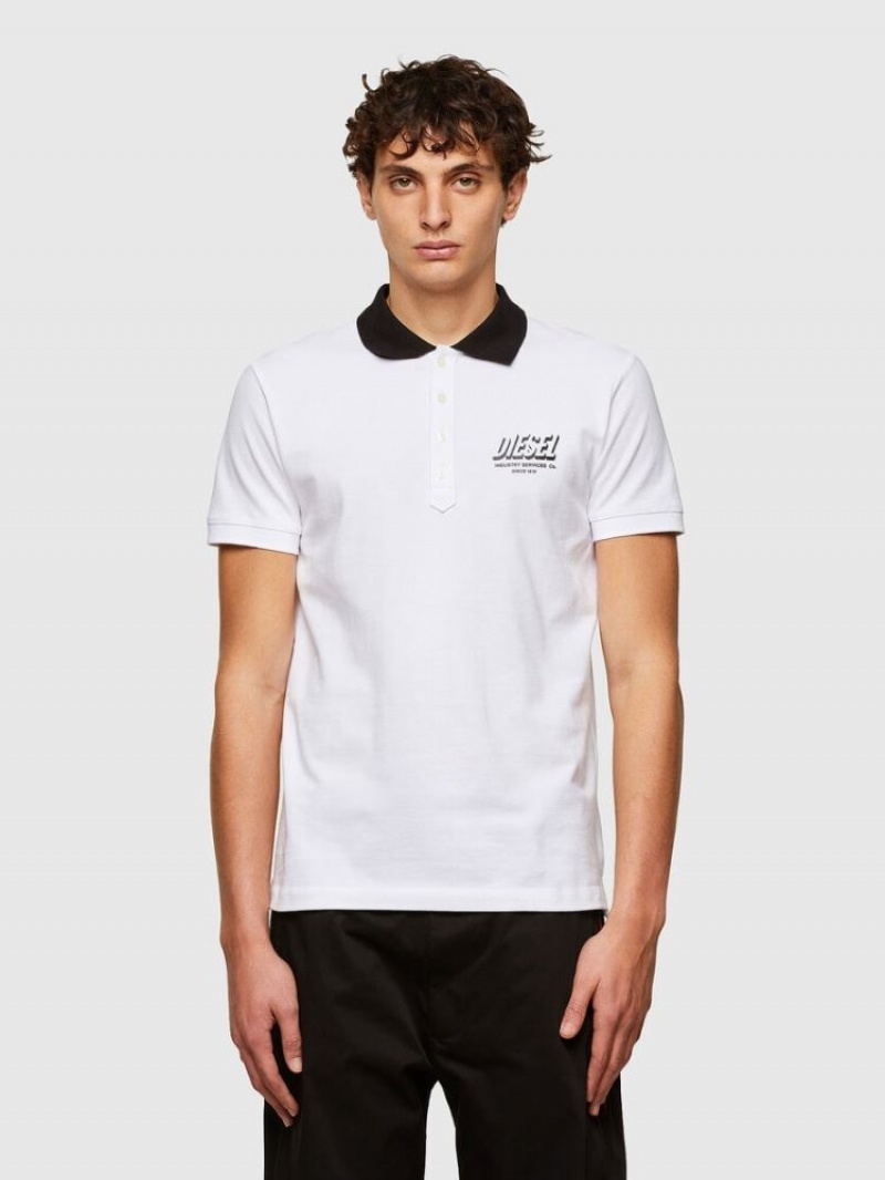 White Diesel T Randy New A1 Men\'s Polos | 67305ZXGJ