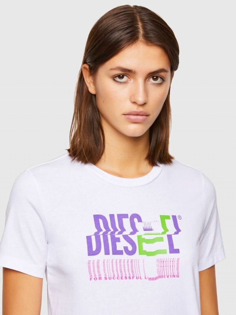 White Diesel T Sily K6 Women's T Shirts | 25093KXQF