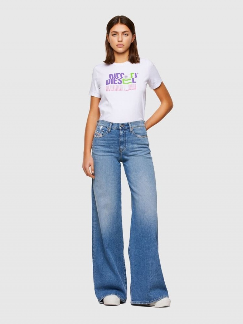 White Diesel T Sily K6 Women's T Shirts | 25093KXQF