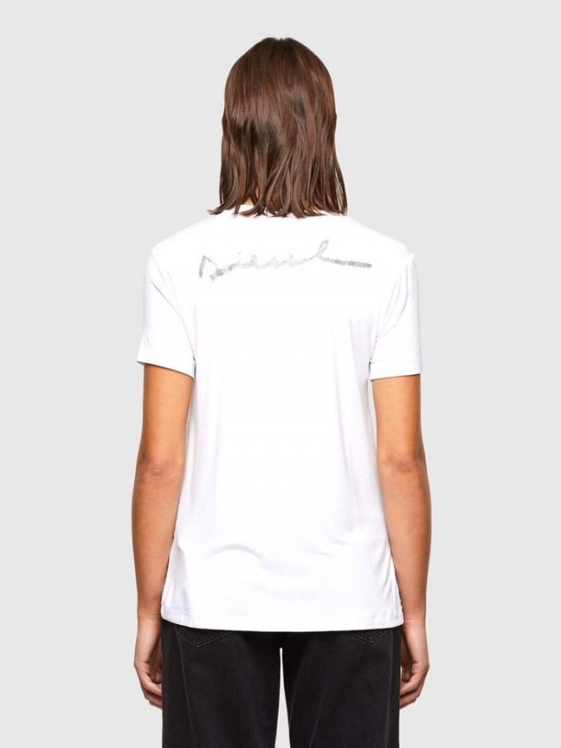 White Diesel T Sily R1 Women's T Shirts | 61835NLOP