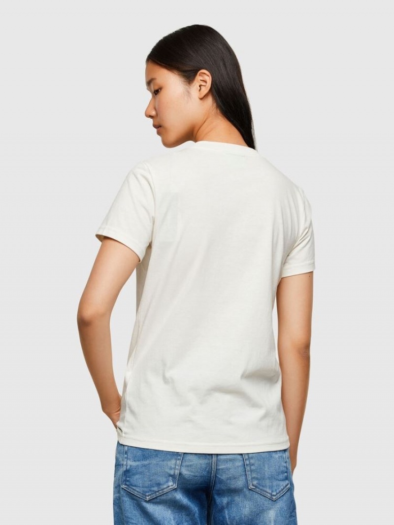 White Diesel T Sily R4 Women's T Shirts | 72186NBQA