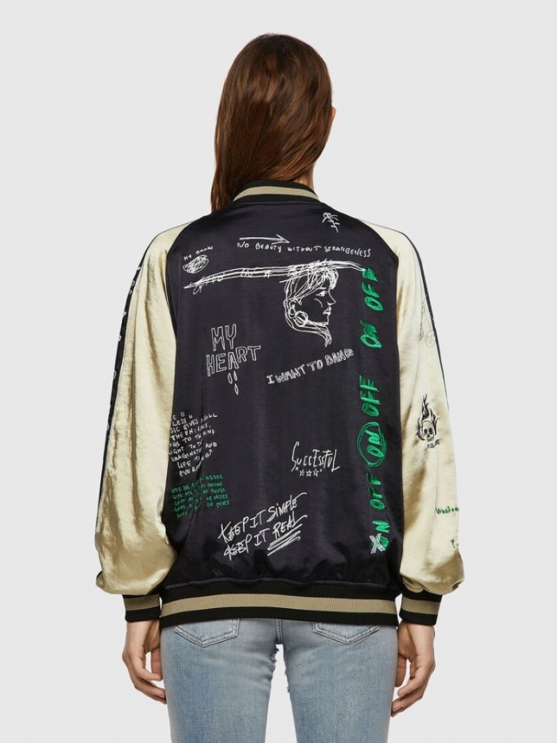 White / Black Diesel G Frank Hb Women's Jackets | 40351XFQC