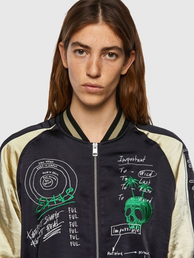 White / Black Diesel G Frank Hb Women's Jackets | 40351XFQC