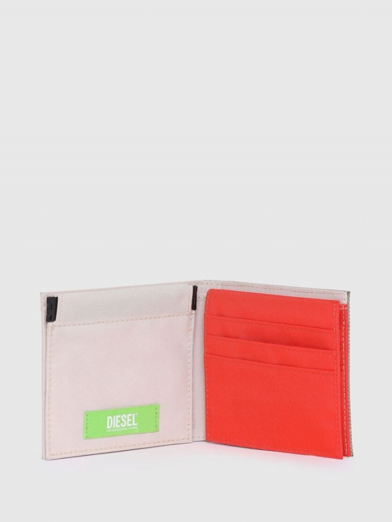 White / Orange Diesel Hiresh S Sp Men's Wallets | 59108XKDJ