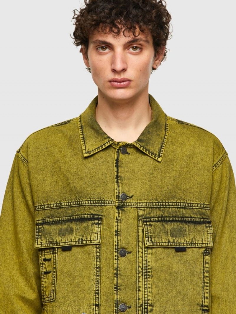 Yellow Diesel D Fitz Sp Men's Shirts | 76803AZLT